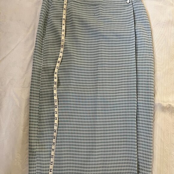 Designer FRANCO MIRABELLI 12 Blue 2 piece All-lined Jacket Skirt SUIT - Picture 7 of 13